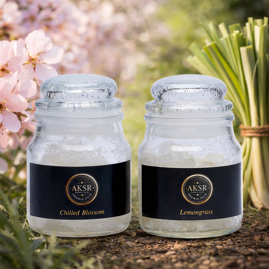 Set of 2 Chilled Blossom & Lemongrass Bhimseni Camphor Jar
