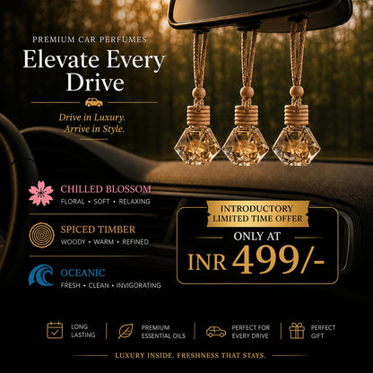 Set of 3 Diamond Car Perfume