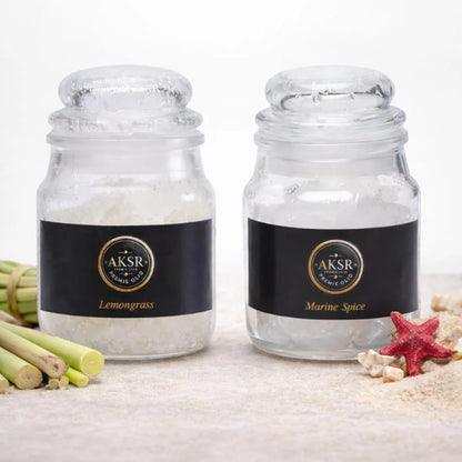 Set of 2 Lemongrass & Marine Spice Bhimseni Camphor Jar