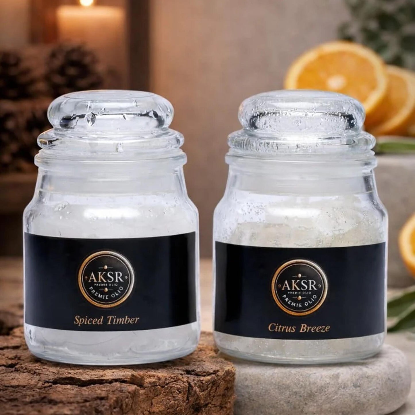 Set of 2 Spiced Timber & Citrus Breeze Bhimseni Camphor Jar